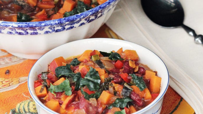Sweet Potato Chili With Kale