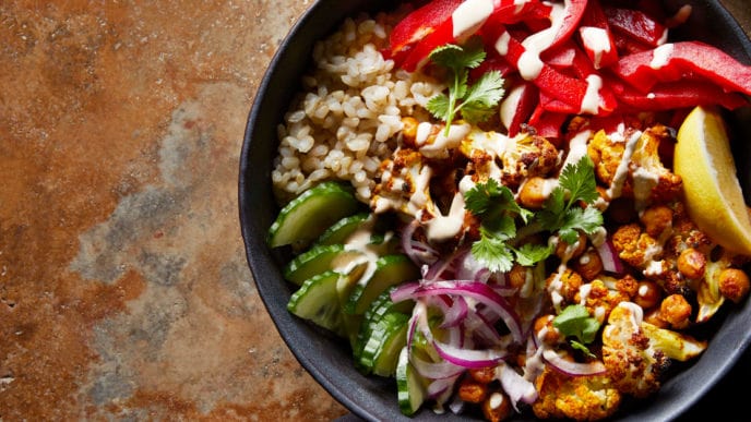 Vegan Shawarma With Roasted Cauliflower And Chickpeas
