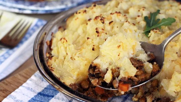 Lentil Shepherd’s Pie with Rustic Parsnip Crust