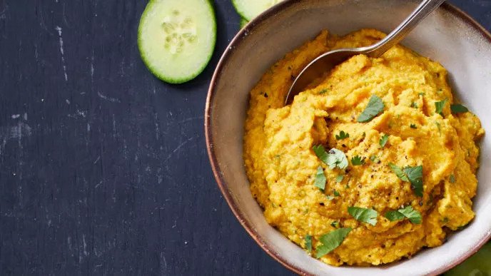 Curried Roasted Carrot Hummus