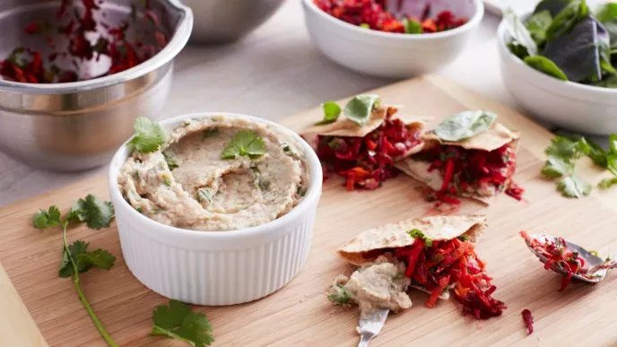 Navy Bean Hummus And Mixed Vegetable Pita Pockets