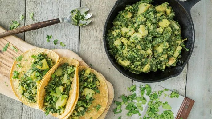 Spinach-Potato Tacos recipe