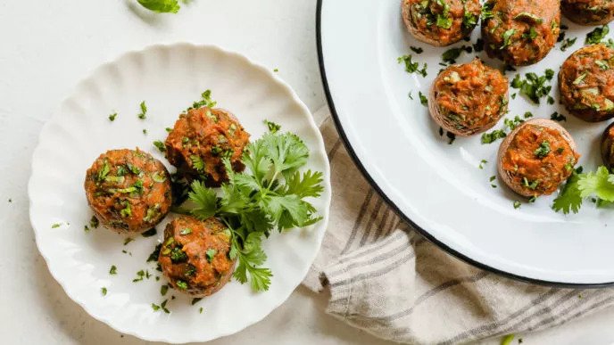 Sweet Potato Stuffed Mushrooms