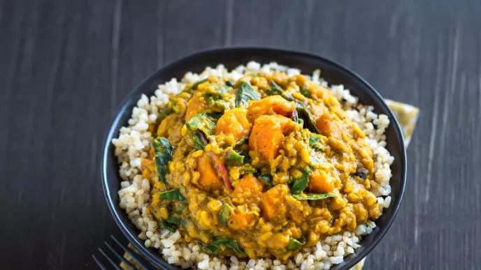 Lentil Chard & Sweet Potato Curry