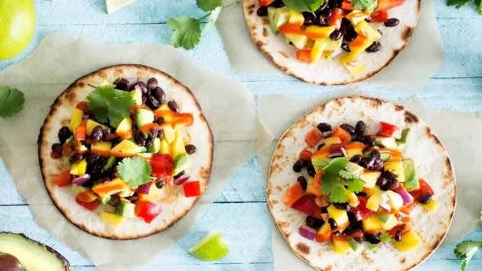 Mango and Black Bean Tacos