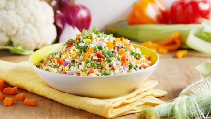 Rainbow Cauliflower Rice Salad