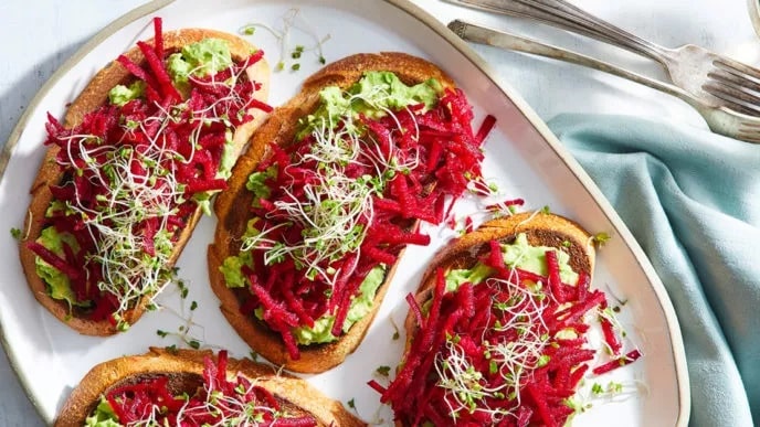 Tartines With Wasabi-Ginger Beet And Avocado