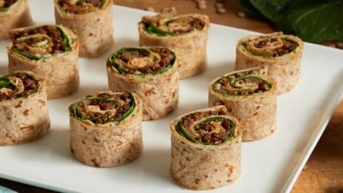 Tortilla Roll-Ups With Lentils And Spinach