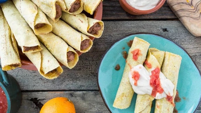 Orange Black Bean Taquitos