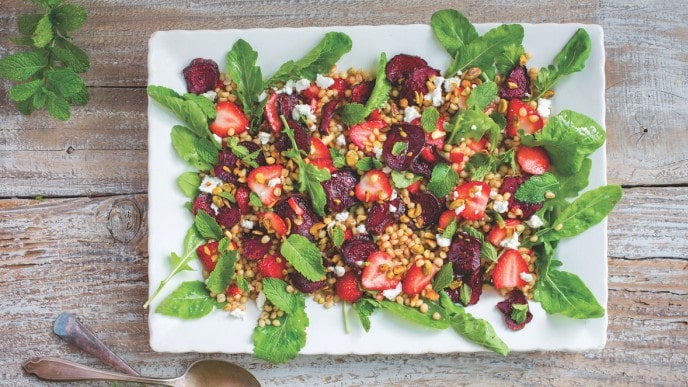 Hearty Kale Salad With Warm Citrus And Wheat Berries