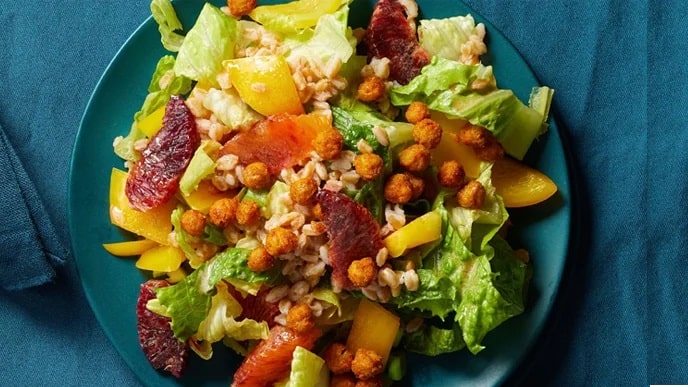 Blood Orange-Farro Salad With Chickpeas