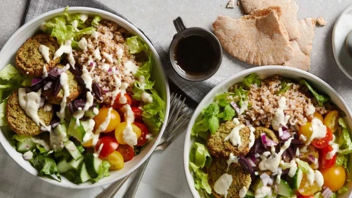 Greek Salad With Air-Fryer Falafel