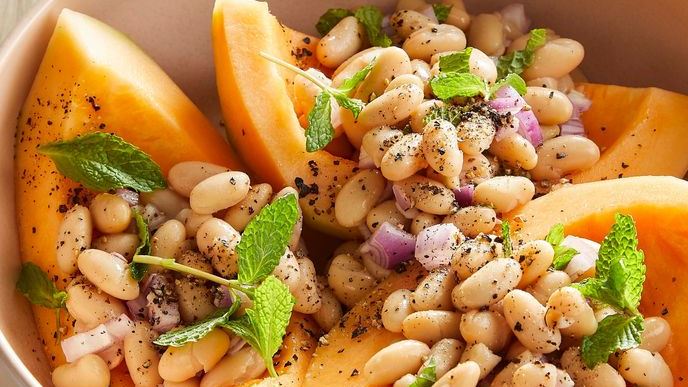 Melon And White Bean Salad