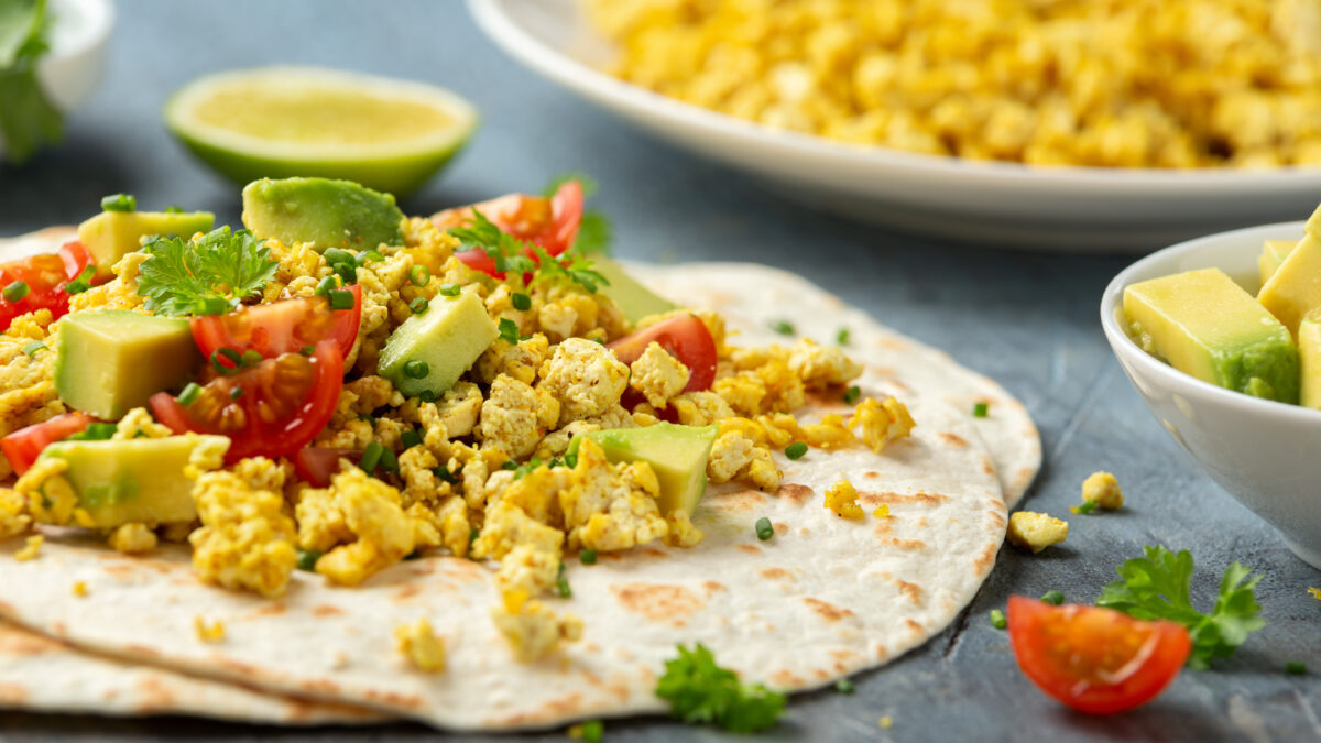 Plant-Based Meal Plans for Weight Loss - Tofu scramble in a wrap